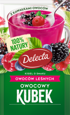 Owocowy Kubek Kisiel smak owoce leśne z kawałkami owoców