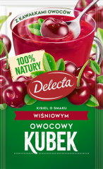 Owocowy Kubek Kisiel smak wiśniowy z kawałkami owoców