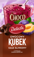 Owocowy kubek Choco smak śliwkowy z czekoladowymi piegami