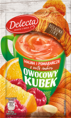 Owocowy kubek smak malin i pomarańczy z nutą imbiru